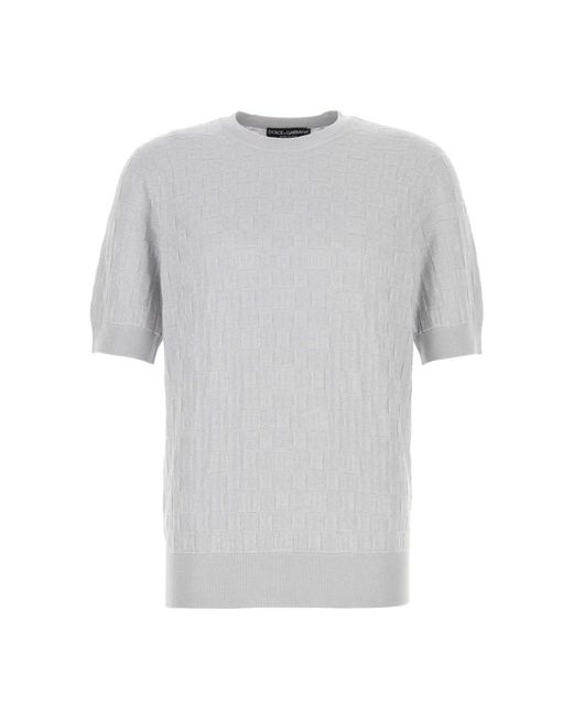 Dolce & Gabbana Gray Round-Neck Knitwear for men