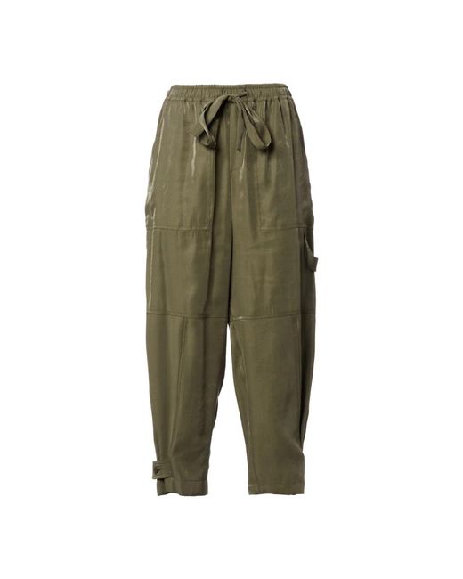 Manila Grace Green Tapered Trousers