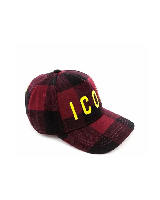 Cappello in lana con stampa icona di DSquared² in Red da Uomo
