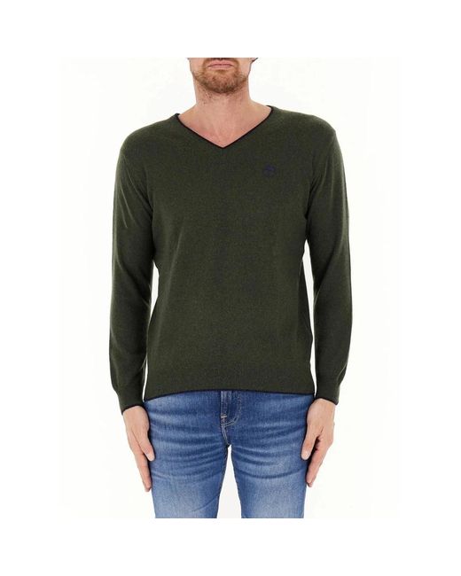 North Sails Green V-Neck Knitwear for men