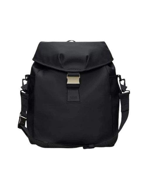 Rains Black Soft abgerundeter bucket rucksack