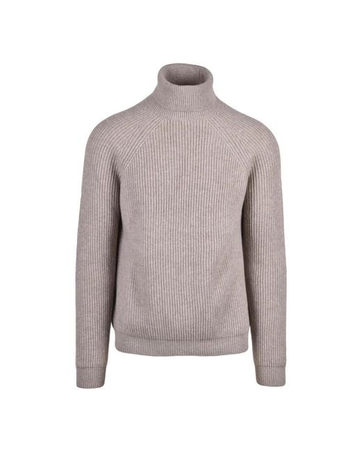Alpha Studio Gray Turtlenecks for men