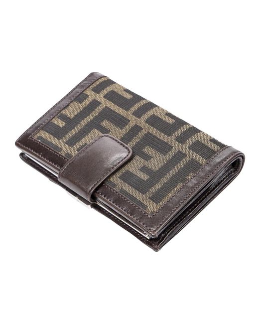 Coin purse bifold wallet di Fendi Vintage in Grigio | Lyst