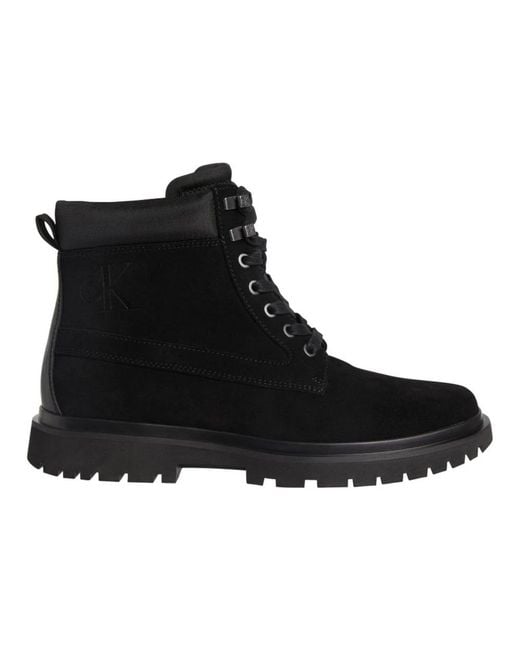 Calvin Klein Black Lace-Up Boots for men