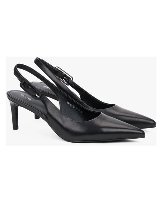 ESTRO Blue Pointed Toe Slingback Pumps