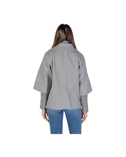 Jacqueline De Yong Gray Double-Breasted Coats