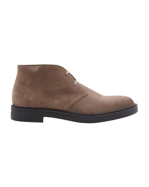 Boss Brown Lace-Up Boots for men