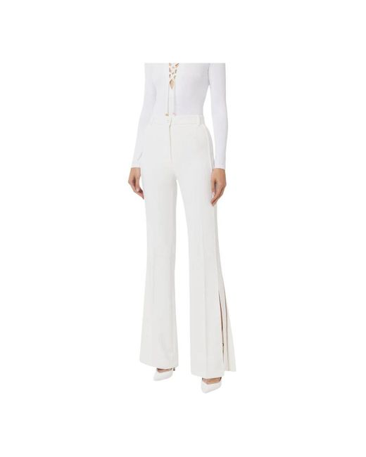 Elisabetta Franchi White Wide Trousers