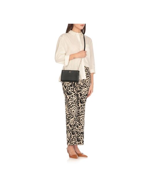 Furla Gray Schwarze Leder-Schultertasche Mit Abnehmbarem Riemen