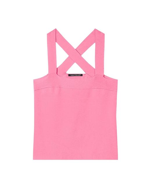 Luisa Cerano Pink Candy cross back top