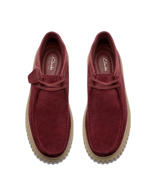 Clarks Red Lace-Up Boots for men