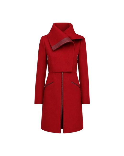 Pinko Single-Breasted Coat in het Red