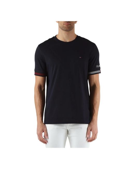 Tommy Hilfiger Regular fit baumwoll logo t-shirt in Black für Herren