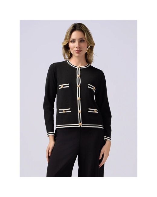 Oltre Black Strickjacke mit jackeneffekt