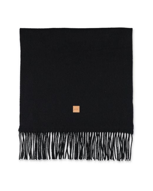 A.P.C. Black Winter Scarves for men