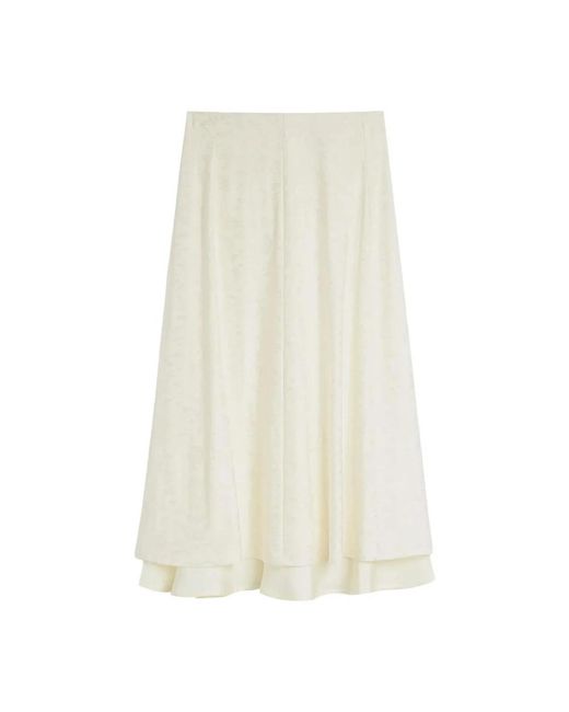 Jil Sander Rokken ,Bloemen Geborduurde Rok in het White