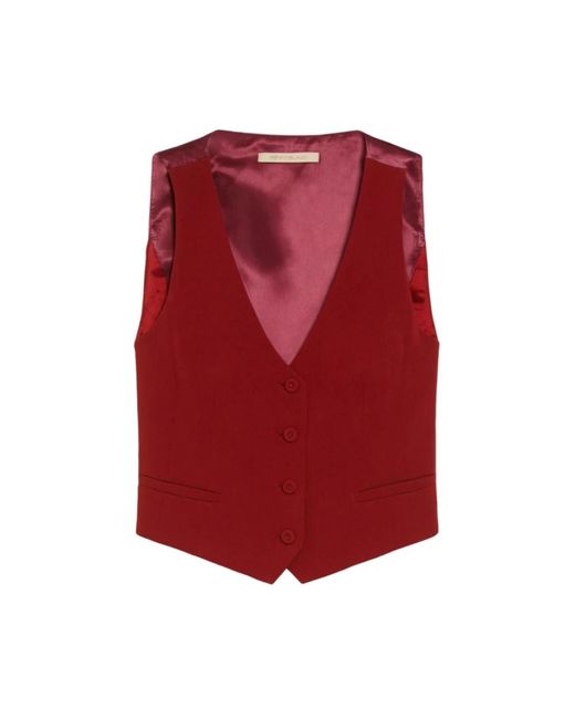 Pennyblack Jassen ,Rood ,Polyester Rode Slim Fit Ondin Gilet in het Red