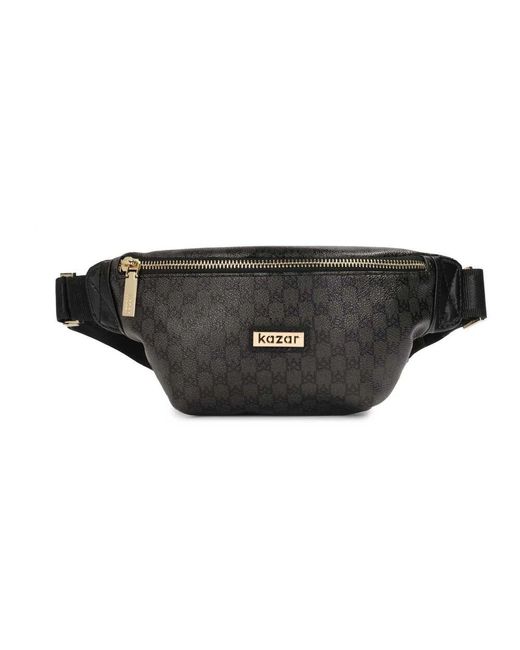 Kazar Black Schwarze Hüfttasche Mit Monogrammen