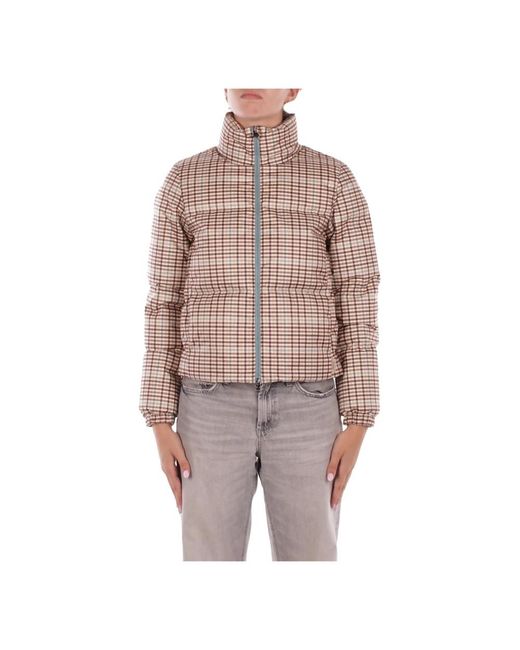 Woolrich Jassen ,Bruin ,Leer Donzen Jas in het Brown