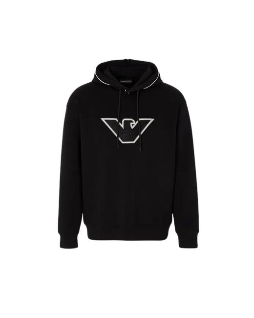 Emporio Armani Black Hoodies for men