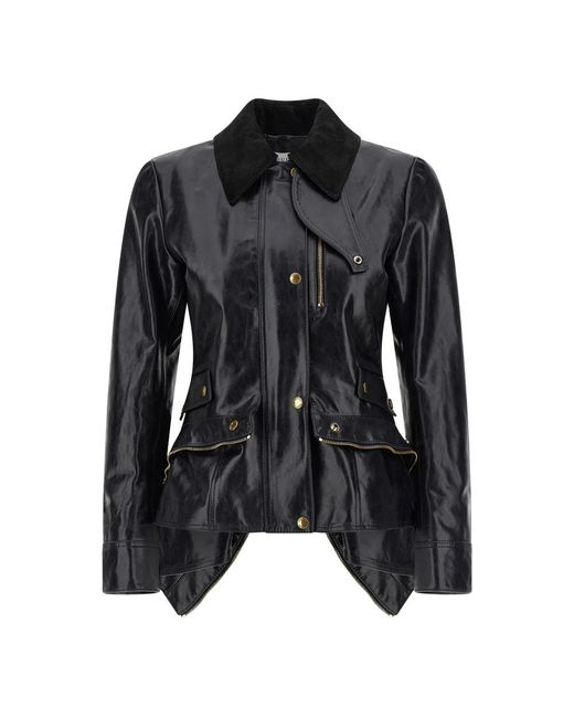 McQueen Black Leather Jackets