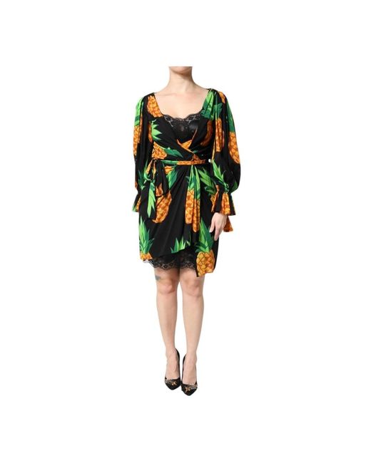 Dolce & Gabbana Green Wrap Dresses