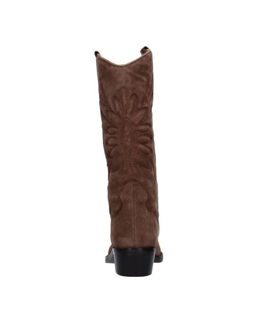 Emanuélle Vee Brown Cowboy & Biker Boots