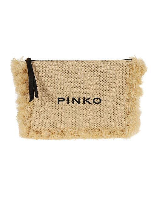 Pinko Metallic Flat Handle Rafia