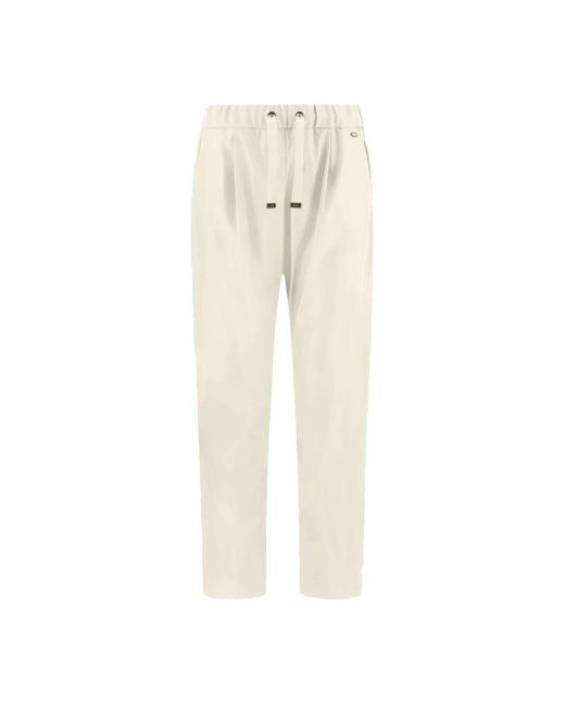 Herno Broeken ,Polyester Faux Leather Pants in het Natural