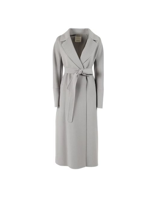 Max Mara Gray Belted Coats