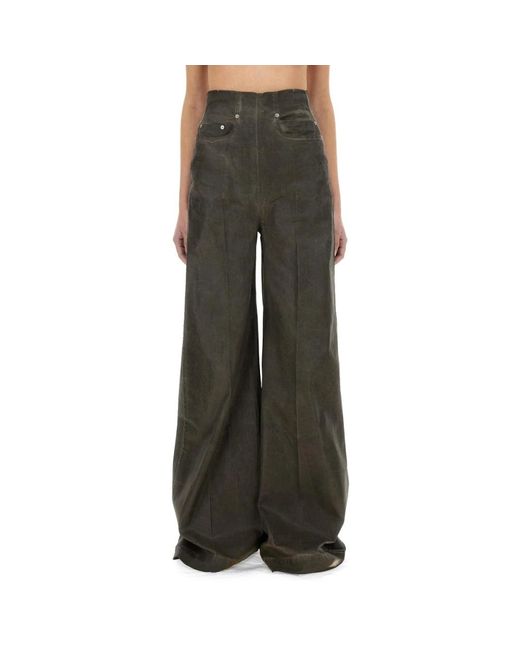 Rick Owens Green Wide Jeans