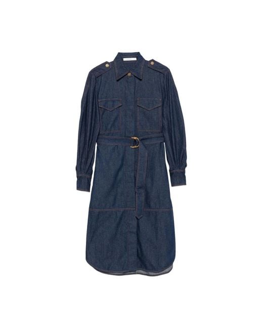 Zimmermann Blauwe Katoenen Kraag Jurk in het Blue