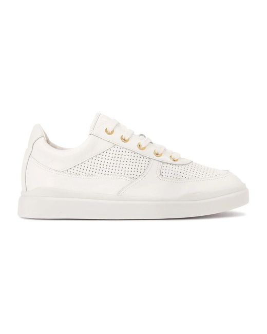 Kazar White Weiße Ledersneaker Mit Perforation