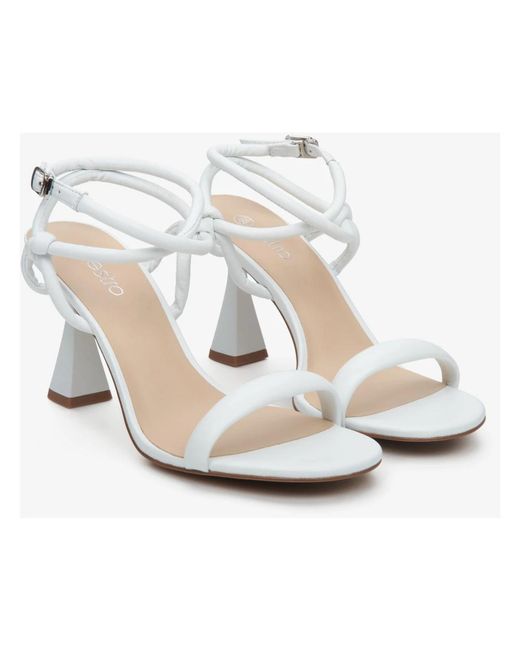 ESTRO White High Heel Sandals