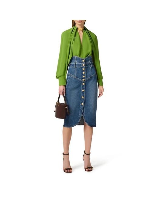 Elisabetta Franchi Green Blouses