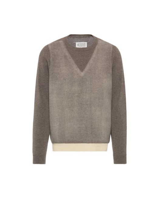Maison Margiela Gray Round-Neck Knitwear for men
