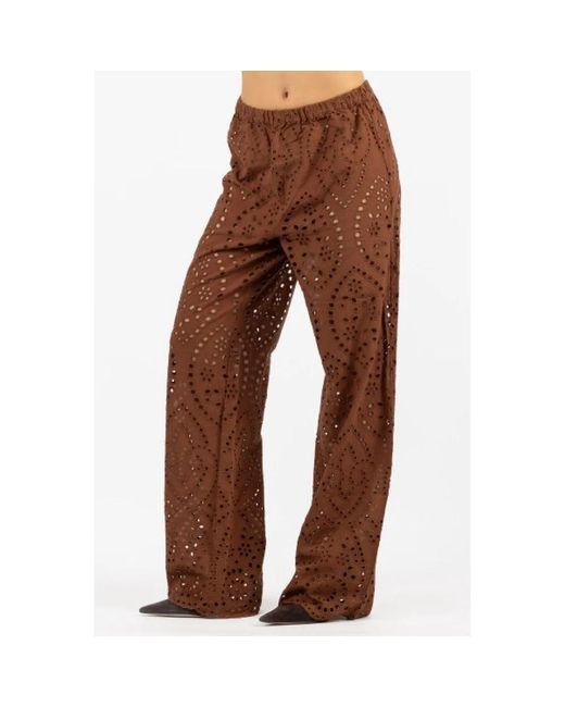 Mc2 Saint Barth Broeken ,Bruin ,Katoen Inez Broderie Anglaise Broek in het Brown