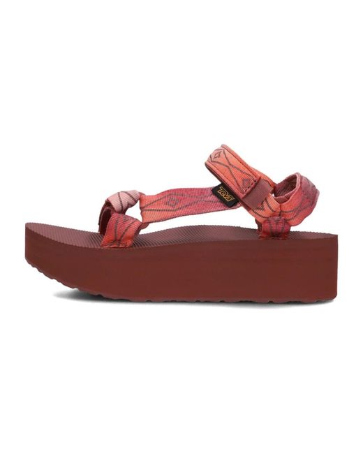 Teva Red Rote Flatform-Sandalen Für Sonnige Tage