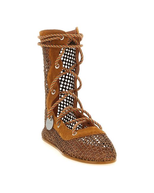 Kiko Kostadinov Brown Lace-Up Boots