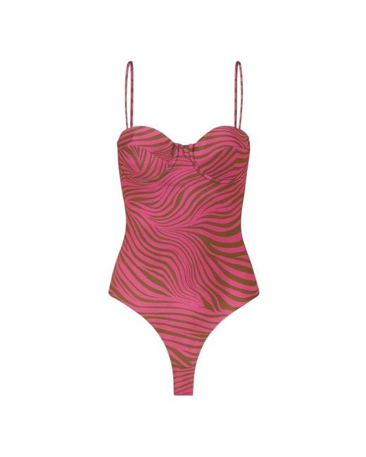 MATINEÉ Red Fuchsia Zebra Print Badeanzug