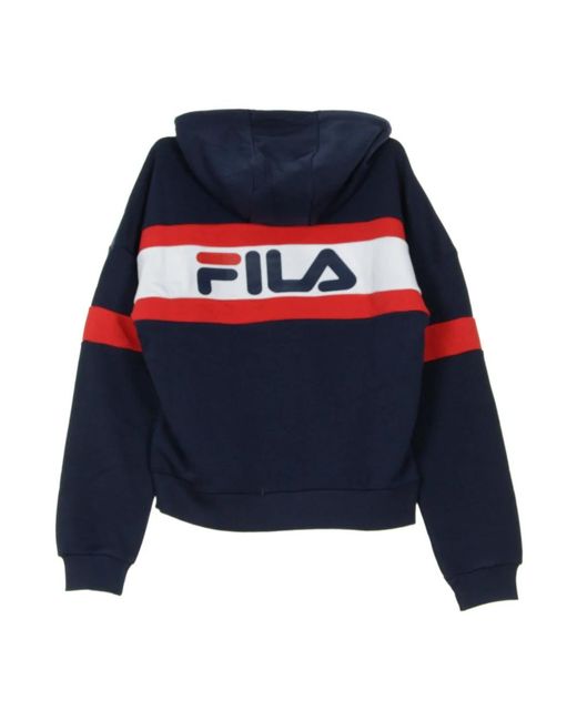 Fila Hoodies & Sweatvesten ,Zwart ,Katoen Cropped Hoodie in het Blue