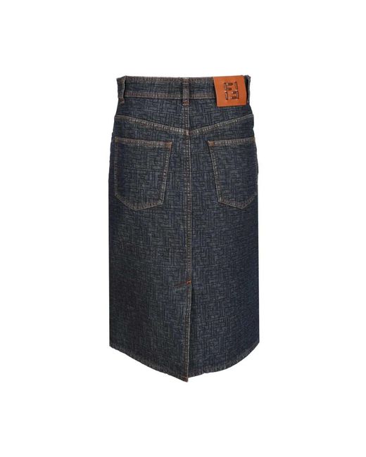 Fendi Gray Denim Skirts
