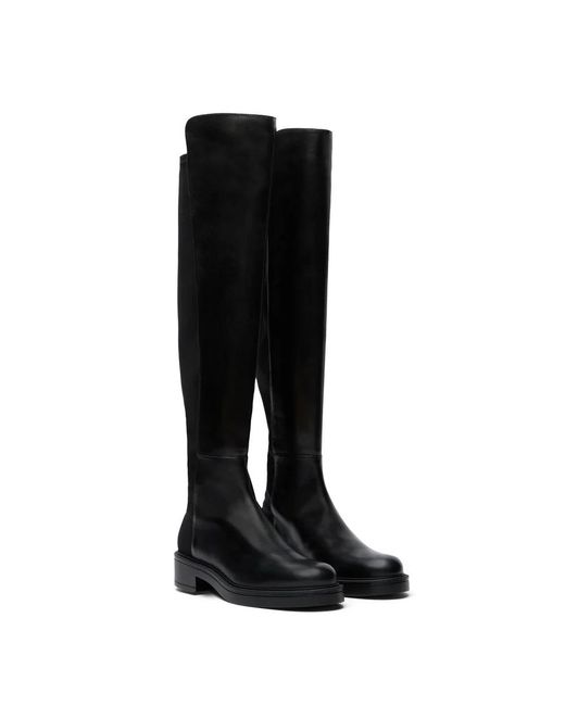 Stuart Weitzman Black Celia Overknee-Stiefel