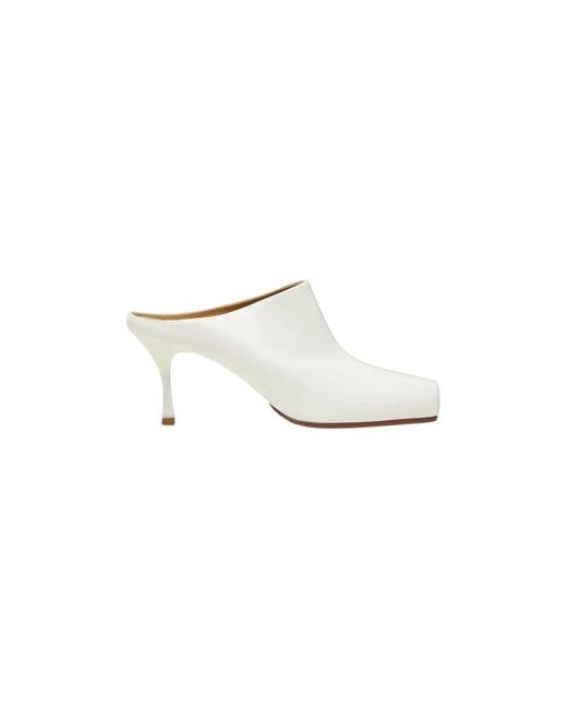MM6 by Maison Margiela White Heeled Mules