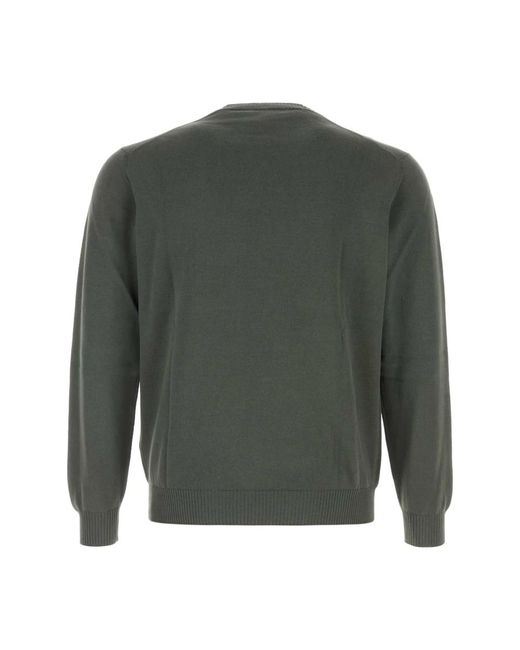 Fedeli Green Round-Neck Knitwear for men