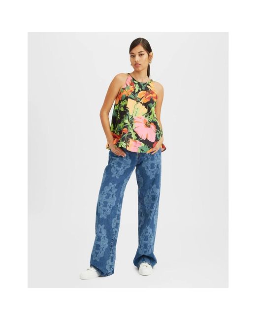 LaDoubleJ Tops ,Veelkleurig ,Polyester La Fenice Mouwloze Top in het Multicolor