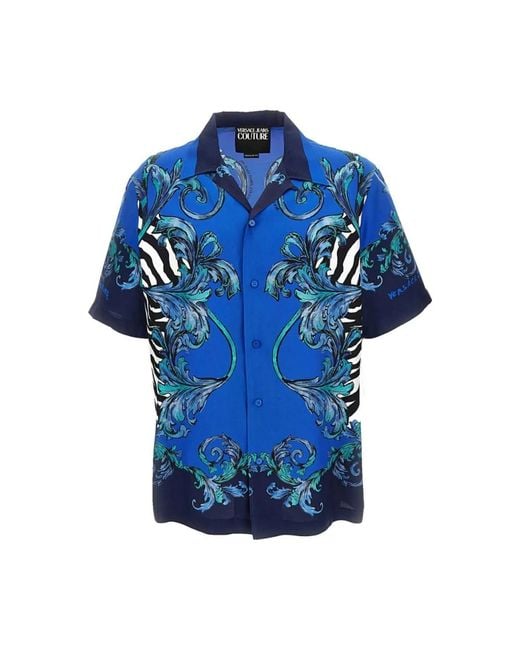 Versace Jeans Couture Blue Short Sleeve Shirts for men
