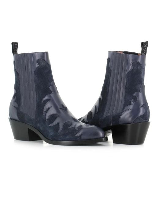 Sartore Blue Cowboy & Biker Boots