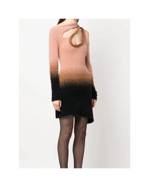 OTTOLINGER Kleedjes ,Veelkleurig ,Crossover Mini Jurk Zwart/Wit/Roze in het Multicolor
