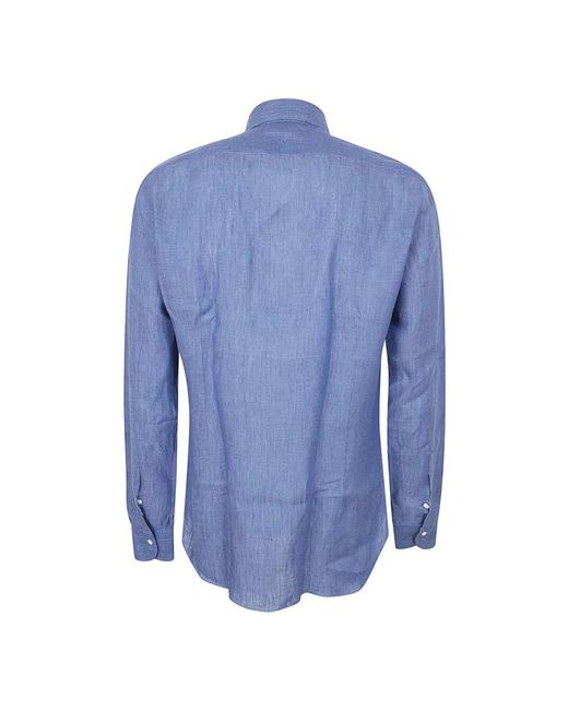 Barba Napoli Blue Casual Shirts for men